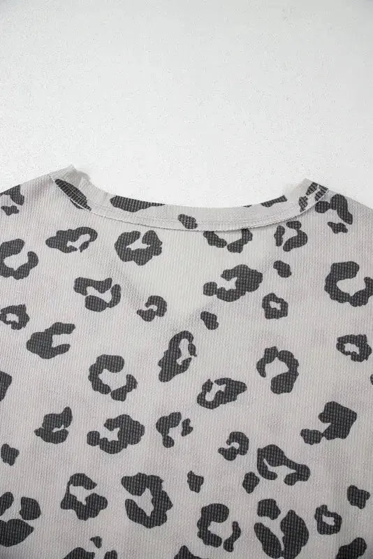 Leopard Thermal Knit Plus Size Top - Fashionfitz