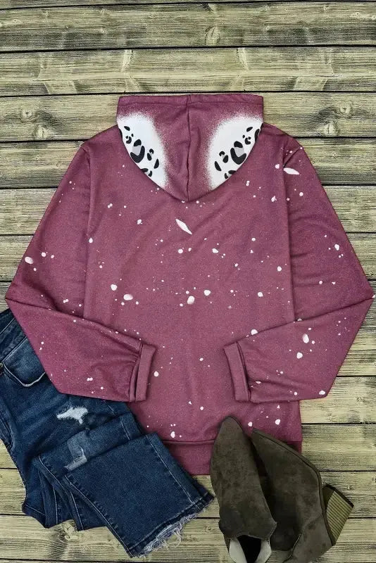 Leopard Tie Dye Pullover Hoodie - Fashionfitz