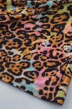 Leopard Wide Sleeve Peplum Hem Blouse - Fashionfitz