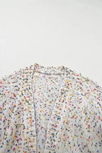 Light French Beige Colorful Dots Cable Knit Crew Neck Sweater - Fashionfitz