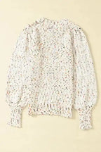 Light French Beige Colorful Dots Cable Knit Crew Neck Sweater - Fashionfitz