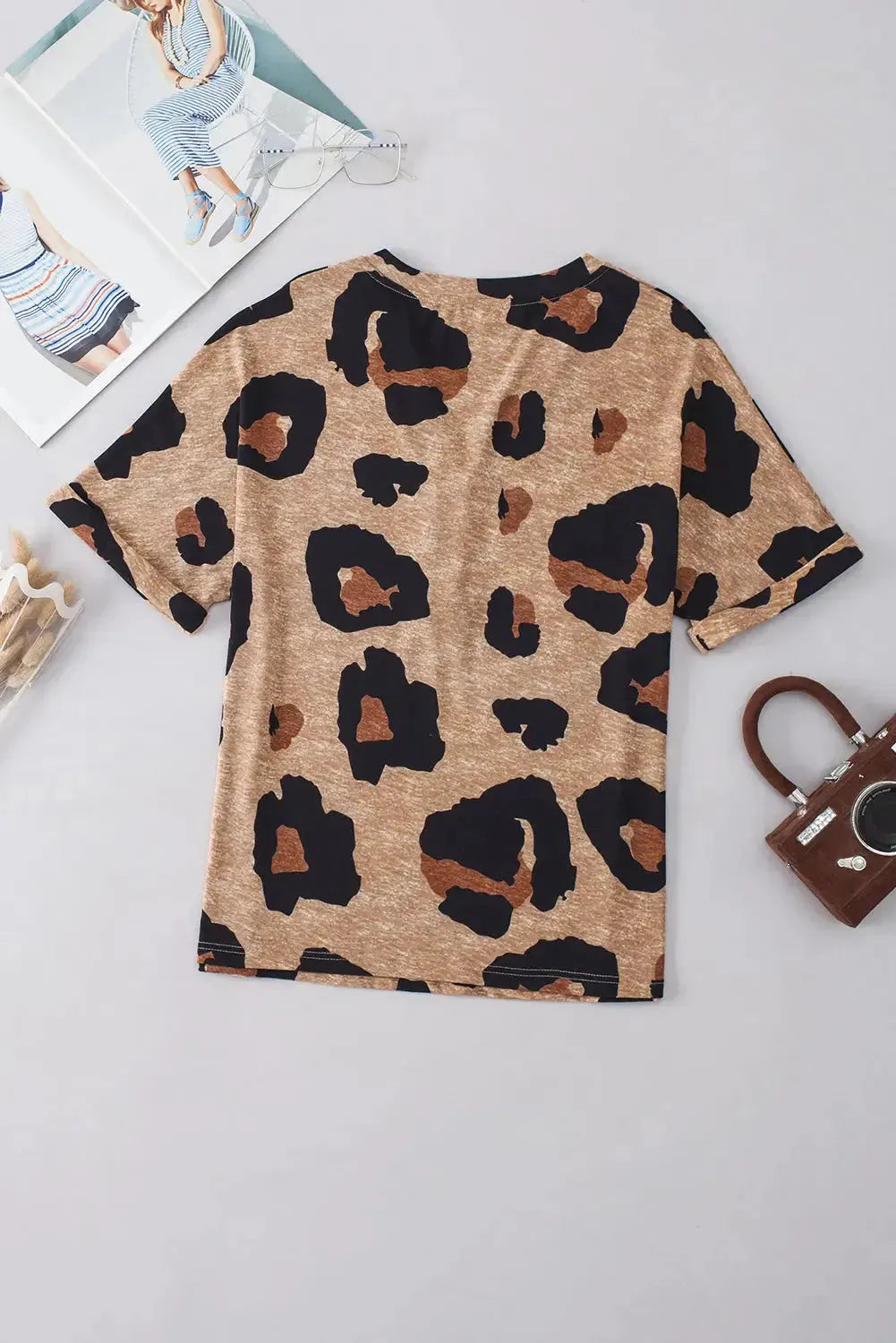 Light French Beige Leopard Blouse - Fashionfitz