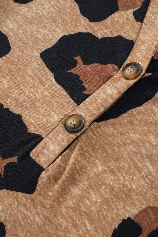 Light French Beige Leopard Blouse - Fashionfitz