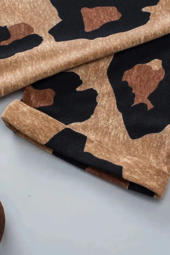 Light French Beige Leopard Blouse - Fashionfitz