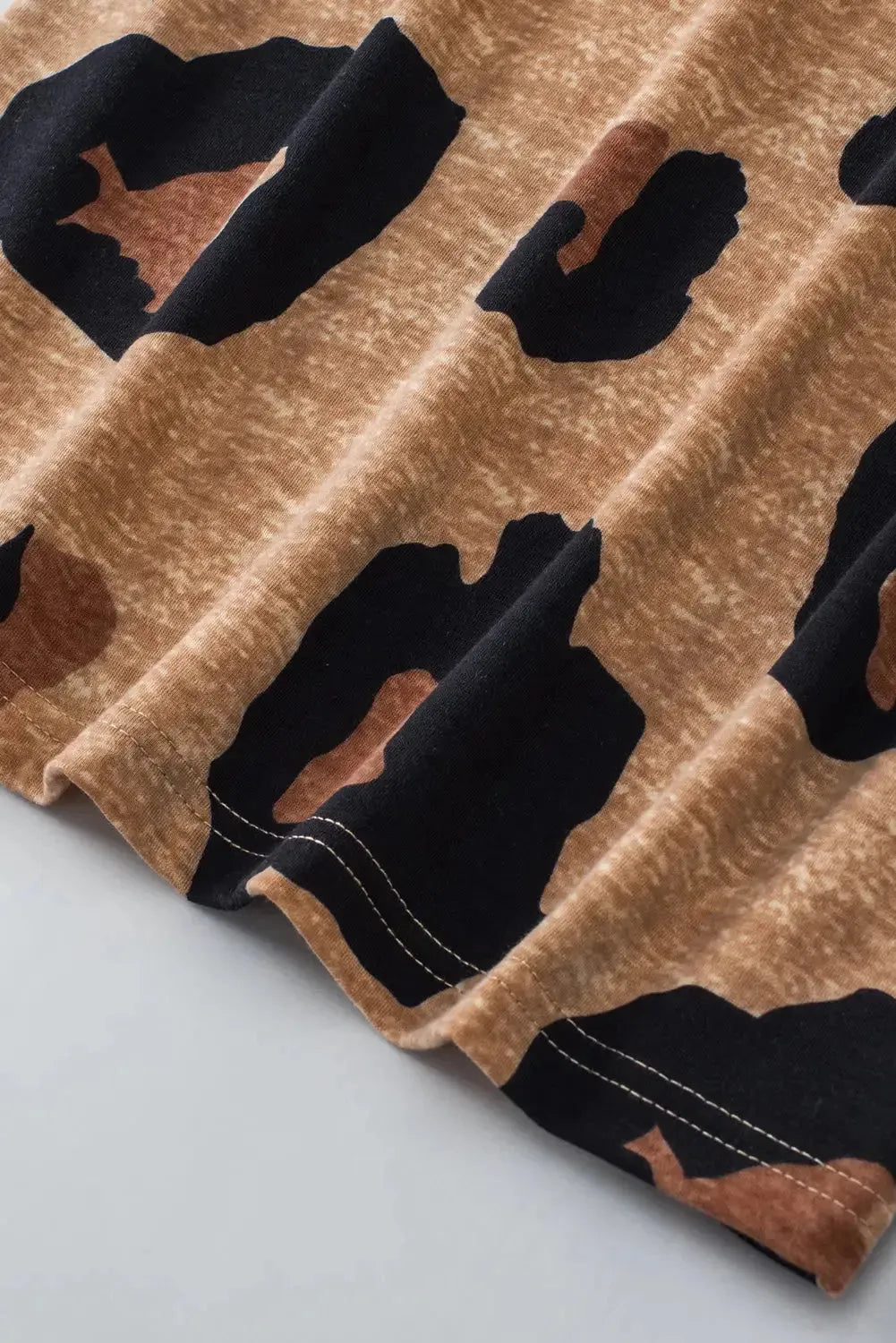 Light French Beige Leopard Blouse - Fashionfitz