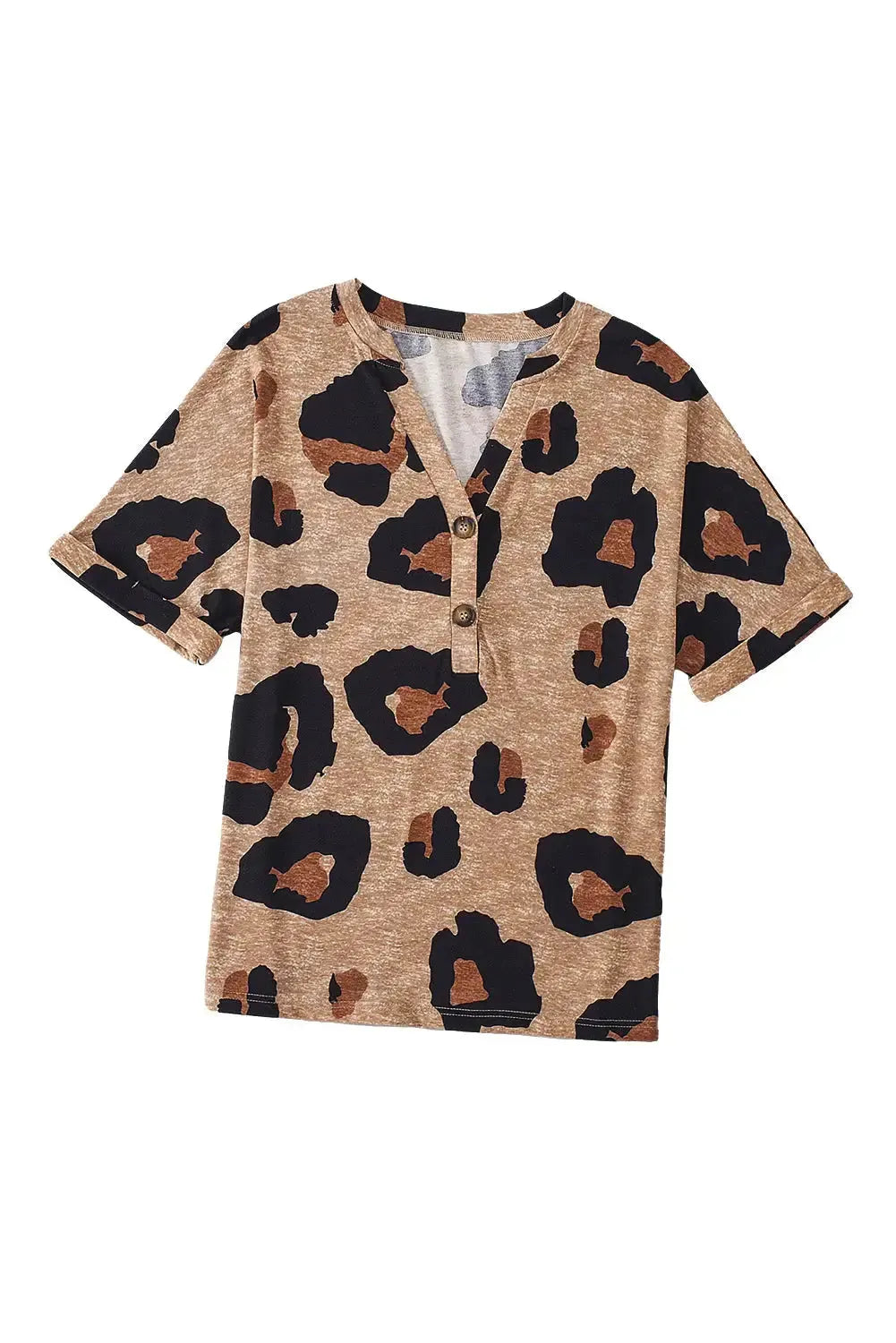 Light French Beige Leopard Blouse - Fashionfitz