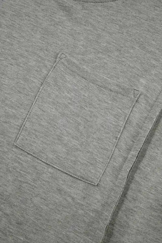 Light Grey Exposed Seam Loose T Shirt - Fashionfitz