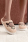 Light pink moon & clock pattern fuzzy home slippers