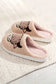 Light pink moon & clock pattern fuzzy home slippers