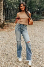 Light Tank Top - French Beige Solid Color Cable Knit High Neck - Fashionfitz