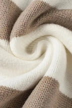 Lightweight Knit Top - Khaki Stripe Dropped Short Sleeve - Fashionfitz