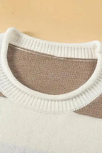 Lightweight Knit Top - Khaki Stripe Dropped Short Sleeve - Fashionfitz