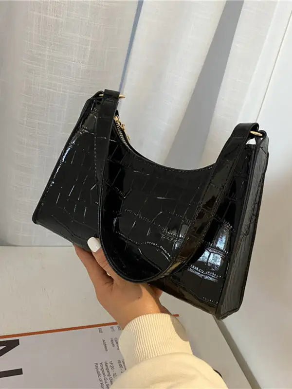 London chic embossed handbag - black / f - shoulder bags