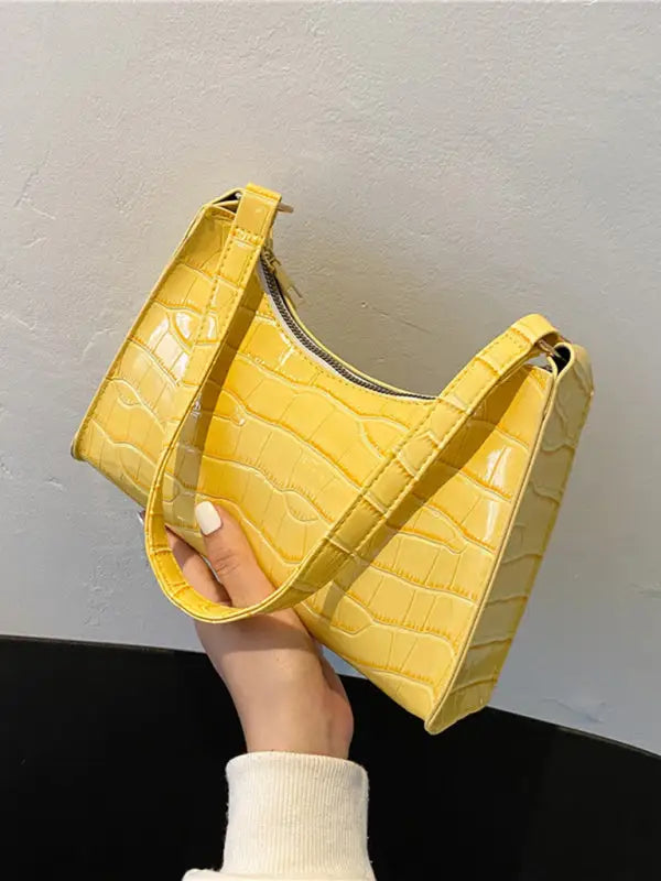London chic embossed handbag - yellow / f - shoulder bags