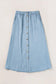 Mist blue fully buttoned long denim skirt - bottoms/skirts & petticoat