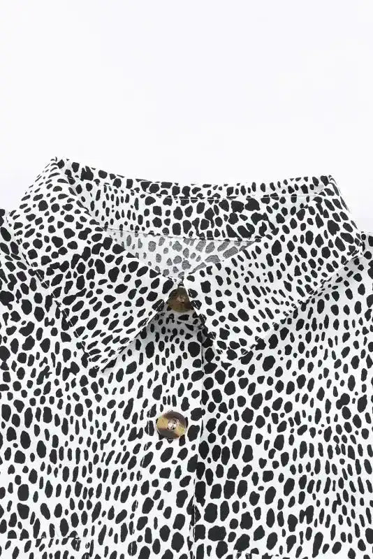 Long Sleeve Leopard Animal Print Shirt Dress - Fashionfitz