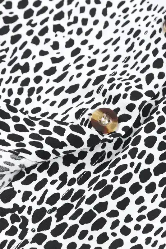 Long Sleeve Leopard Animal Print Shirt Dress - Fashionfitz