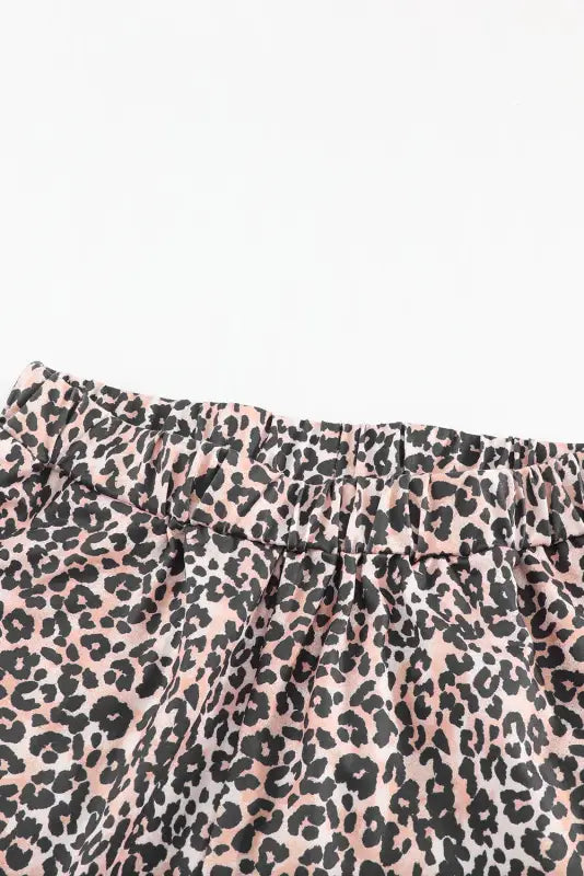 Long sleeve top and leopard print pants lounge set - loungewear