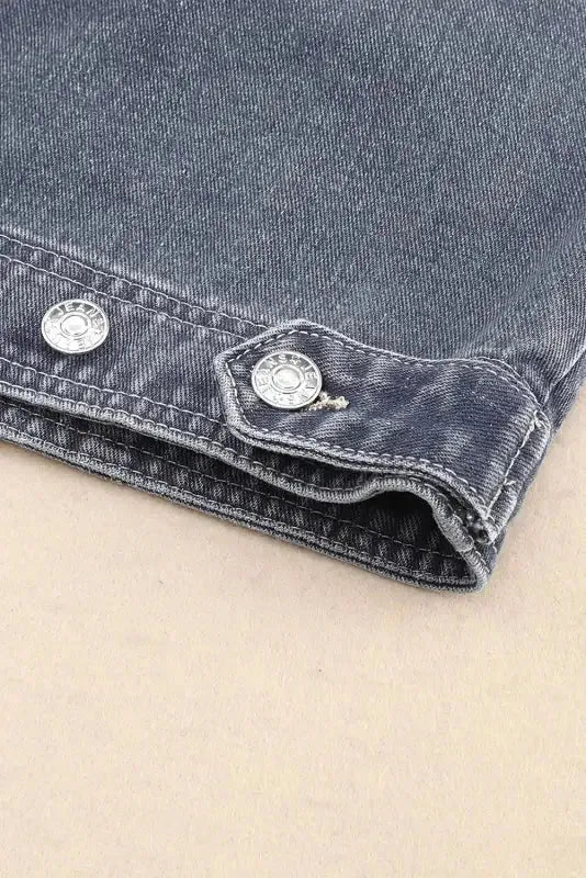 Loose Denim Jacket - Chest Pockets Drop Shoulder - Fashionfitz
