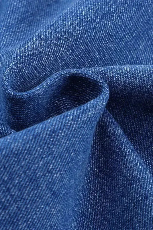Loose Denim Jacket - Chest Pockets Drop Shoulder - Fashionfitz