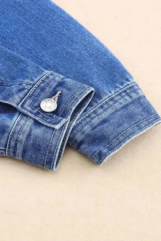 Loose Denim Jacket - Chest Pockets Drop Shoulder - Fashionfitz