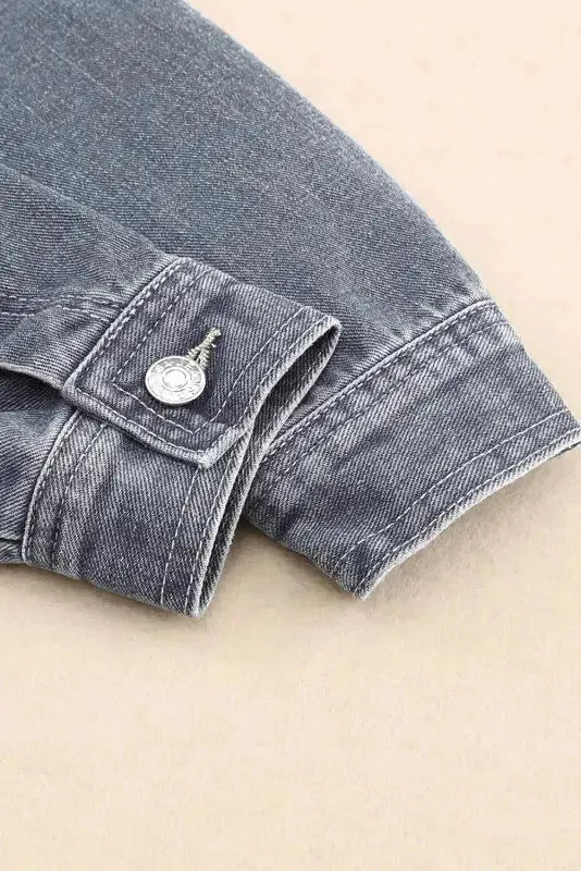 Loose Denim Jacket - Chest Pockets Drop Shoulder - Fashionfitz