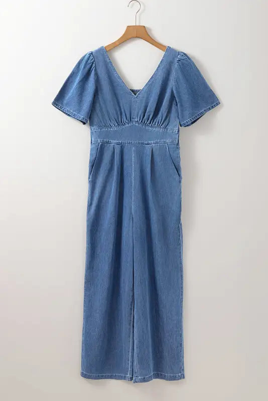 Loose fit denim jumpsuit