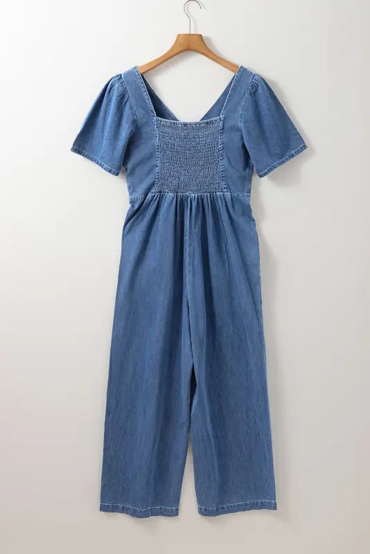 Loose fit denim jumpsuit