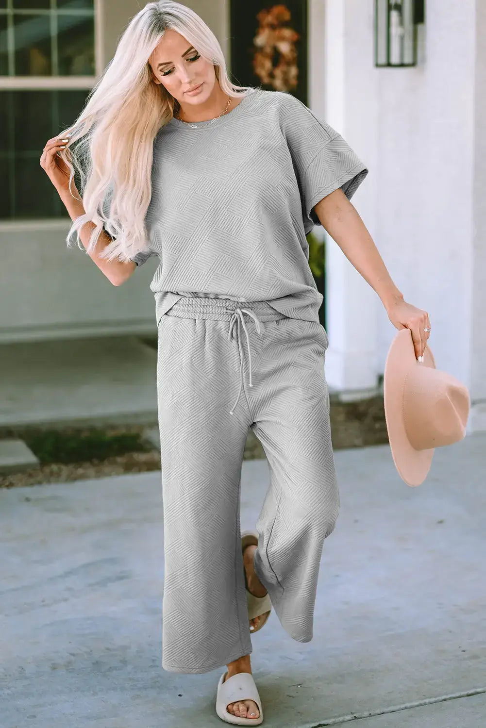 Loose fit t shirt and pants set - two piece sets