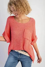 Edgeflow-inspired oversized tee in soft salmon hue - Fashionfitz
