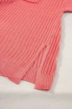 Loose Knit Tee with Slits - Fashionfitz