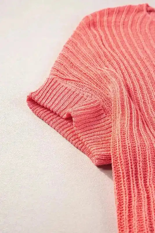 Loose Knit Tee with Slits - Fashionfitz