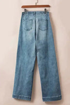 Loose Leg Straight Jeans - Dusk Blue Wash - Fashionfitz