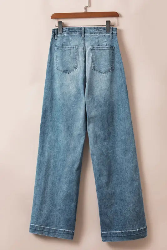 Dusk blue wash straight loose leg jeans - bottoms/jeans