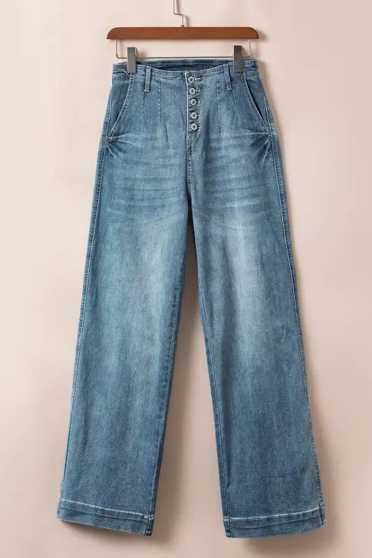 Dusk blue wash straight loose leg jeans - bottoms/jeans