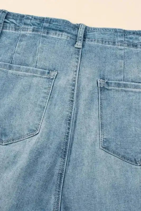 Loose Leg Straight Jeans - Dusk Blue Wash - Fashionfitz