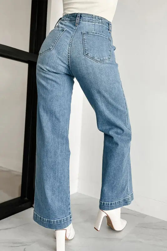 Dusk blue wash straight loose leg jeans - bottoms/jeans