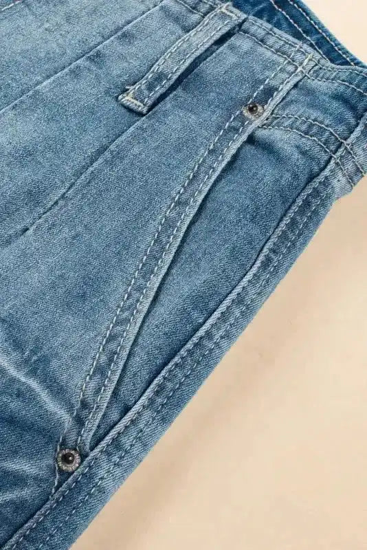 Loose Leg Straight Jeans - Dusk Blue Wash - Fashionfitz