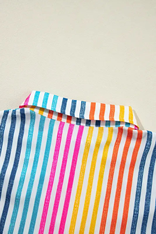 Loose shirt - orange stripe drop shoulder