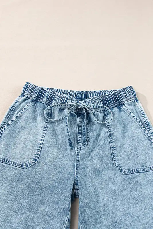 Loose straight denim pants - bottoms/jeans