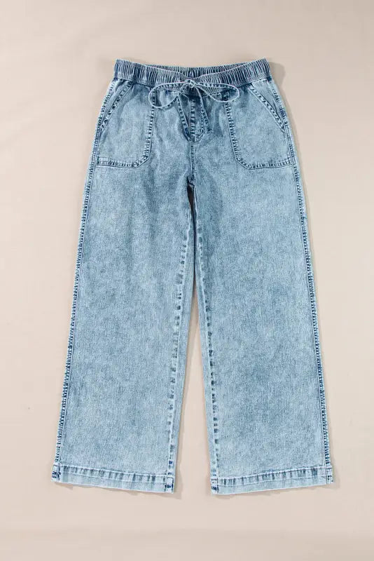 Loose straight denim pants - bottoms/jeans