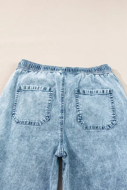 Loose straight denim pants - bottoms/jeans