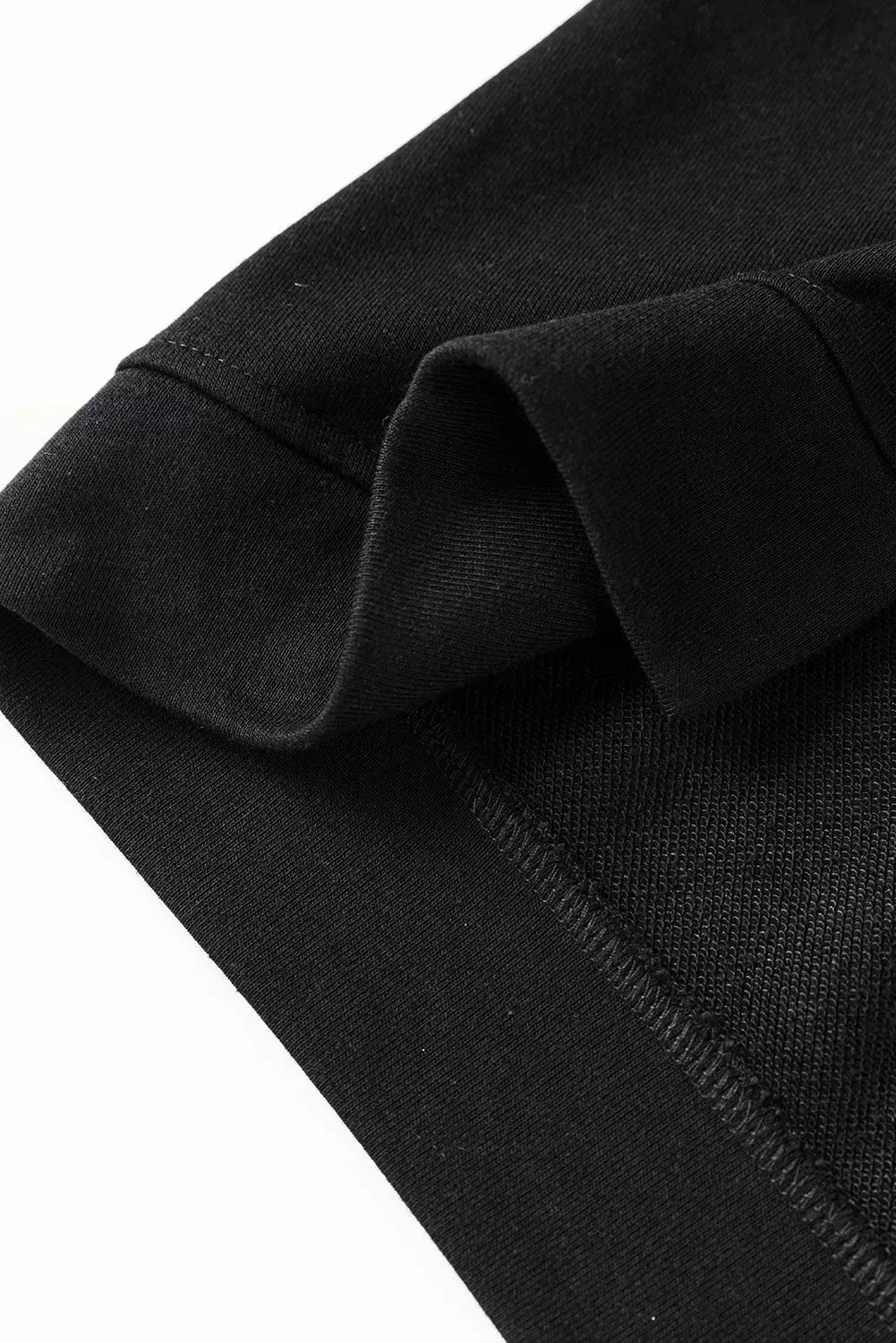 Black Solid Pullover and Seamed Casual Pants Set - Fashionfitz