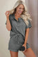 Laurel Green Waffle Knit Buttoned Top and Drawstring Shorts Set - Fashionfitz