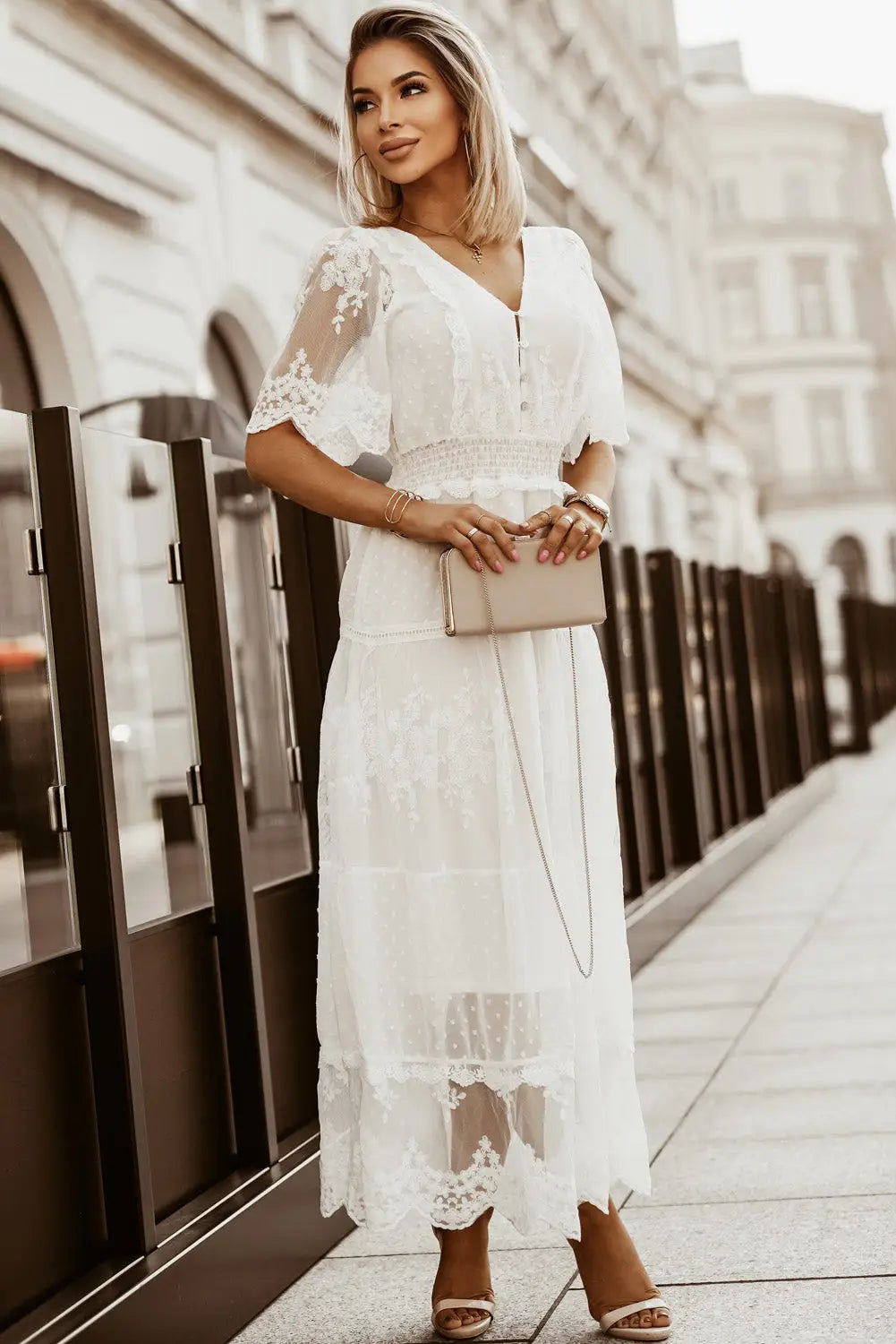 Luminous dawn lace gown - white / 2xl /