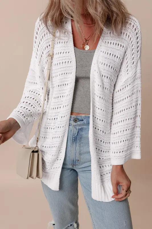 Luxe layer pointelle cardigan | fashionfitz