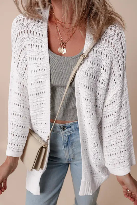 Luxe layer pointelle cardigan | fashionfitz