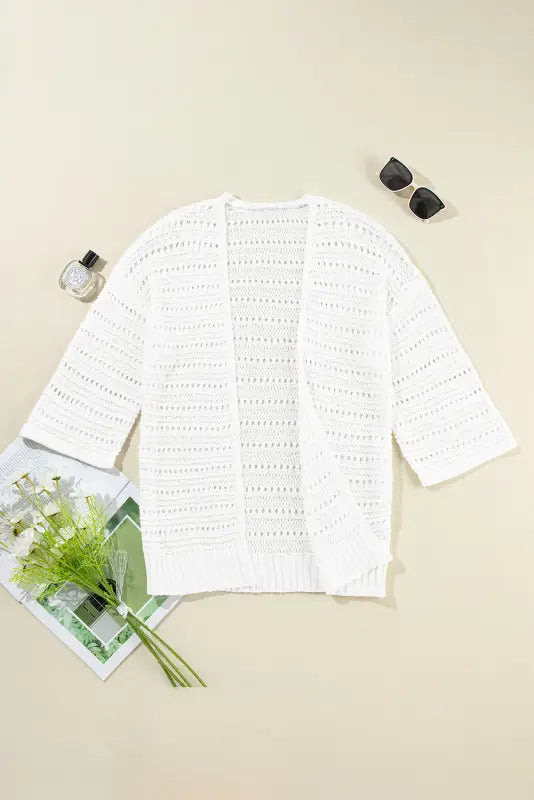 Luxe layer pointelle cardigan | fashionfitz