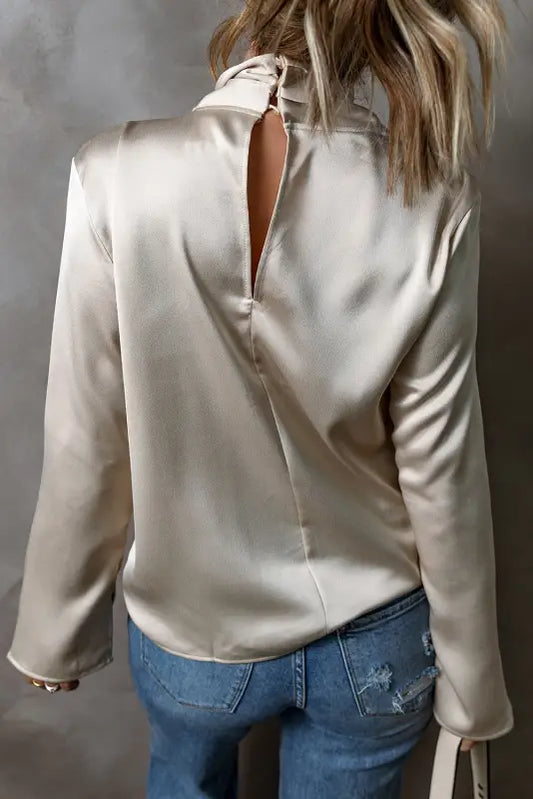 Luxe satin crossover blouse | blouses | fashionfitz