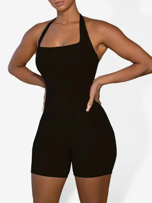 Main attraction seamless active romper - black / xs - yoga